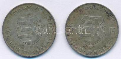 1947. 5Ft Ag "Kossuth" (2x) T:2-,3 Adamo F8.1