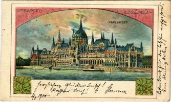 1900 Budapest V. Országház. Art Nouveau, litho s: Rosenberger (EB)