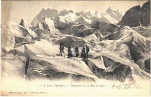 1906 Traversée de la Mer de Glace, Chamonix / Crossing the Mer de Glace (Sea of Ice glacier), winter sport, hiking (fl)