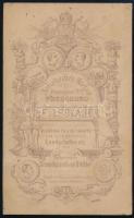 cca 1860 Tűzoltó tiszt fotója, keményhátú fotó Laslauer pozsonyi műterméből, 10,5×6,5 cm