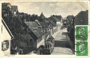 1929 Neckargartach (Heilbronn), street view, tram. TCV card  (EB)