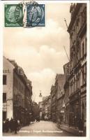 1934 Annaberg, Annaberg-Buchholz; Buchholzerstrasse / street view, restaurant, shops. TCV card
