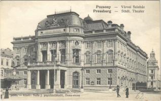 Pozsony, Pressburg, Bratislava; Városi színház. Neffe J. kiadása / theatre