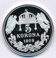 DN "Királyi koronák / 1909. 5K - Ferenc József" Ag emlékérem (20,05g/0.999/38,61mm) T:PP k...