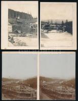cca 1913 Selmecbánya, 4 db fotó, kettőn a római katolikus főgimnázium építése, 8×5,5 cm