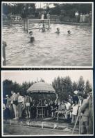 cca 1930 Budapest, vízilabda mérkőzés, 2 db fotó, 6×8,5 cm