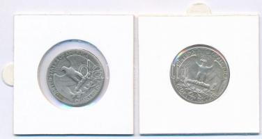 Amerikai Egyesült Államok 1941-1941D 1/4$ Ag "Washington" (2xklf) T:2,2- 
USA 1941-1941D ...