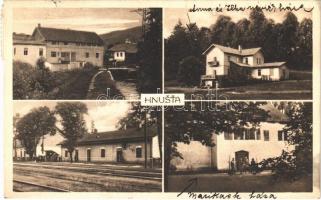 1932 Nyustya, Hnústa; nyaralók, vasútállomás, utca. Takac Juraj kiadása / villas, railway station, street view (EK)