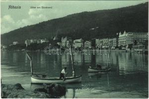 Abbazia, Opatija; Villen am Südstrand / villas, beach, boats (EK)