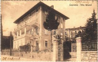 1929 Lovran, Lovrana, Laurana; Villa Urania. Ed. Francesco Slocovich No. 608. (EK)