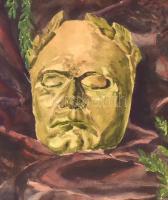 Jelzés nélkül: Maszk. Akvarell, papír, sérült, 42×56 cm