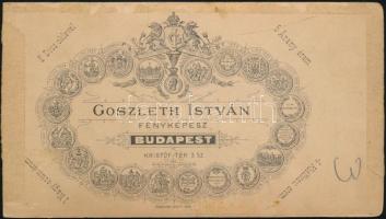 cca 1910 Katona portréja, keményhátú fotó Goszleth István budapesti műterméből, 19×10 cm