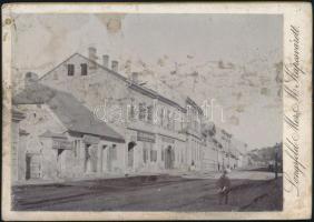 cca 1900 Kaposvár, keményhátú fotó, Langsfeld Mór M. műterméből, foltos, 10x14cm