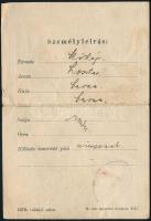 1913 Bp., Igazolási jegy