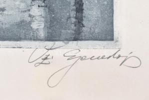 Szentgyörgyvári Gyenes Lajos (1890-1971): Venezia Salute (Velence). Rézkarc, papír, jelzett, üvegeze...