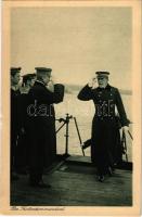 1916 Pola, Anton Haus látogatása / Ansprache des Flottenkommandanten / Admiral Anton Haus on K. u. K. Navy battleship, Verlag Rotes Kreuz, phot. A. Hauger Nr. 1009.