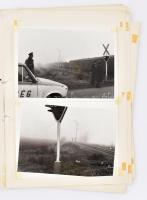1979 Kétegyháza és Lőkösháza közötti baleset - ahol egy vonat és busz ütközött - fotódokumentációja, 20 db képpel, 13×18 cm