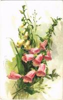 Virágos csendélet. G.O.M. 1675. litho s: C. Klein, Flowers, still life. G.O.M. 1675. litho s: C. Klein