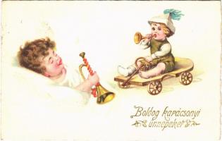 Boldog Karácsonyi Ünnepeket / Christmas greeting postcard. B.W.K. 3425.
