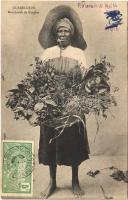 Guadeloupe, Marchande de Simples / merchant, woman smoking a pipe, Guadeloupen folklore, TCV card