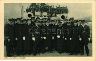 Stab eines Schlachtschiffes. K.u.K. Kriegsmarine / Austro-Hungarian Navy staff and officers of a battleship. Nr. 1029. Phot. A. Hauger Pola 1916.