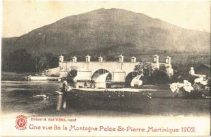 Une vue de la Montagne Pelée St-Pierre / mountain, bridge