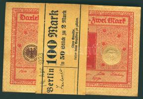 Német Birodalom/Weimari Köztársaság 1920. 2M(50x)egymásutáni sorszámokkal, eredeti bankszalaggal átkötve! T:I