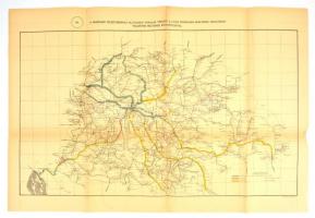 cca 1910 Nehézsínnel ellátandó és nem ellátandó vonalak térképe, 2 db térkép, Klösz György és Fia, szakadással, 55×80 cm