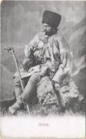 Salutari din Romania, Cioban. Franz Schäser (Karlsburg) / Romanian folklore, shepherd (EB)