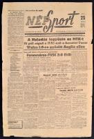 1945 A Népsport I. évfolyamának 101. száma, címlapon futball hírekkel