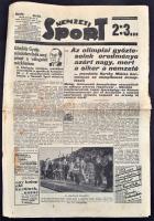 1932 A Nemzeti Sport XXIV. évfolyamának 193. száma, címlapon olimpiai hírekkel