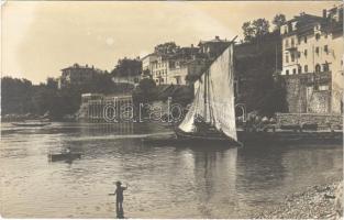 1911 Ika, Ica (Abbazia, Opatija); part, kikötő, csónakok / coast, port, boats. Photogr. Kunstverlag Erich Bährendt (Abbazia) photo