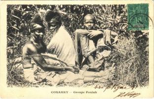 Bennszülöttek, Afrikai folklór, TCV card, Conakry, Groupe Foulah / natives, African folklore, TCV card
