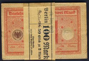 Német Birodalom/Weimari Köztársaság 1920. 2M(50x)részletekben egymásutáni sorszámokkal, eredeti bankszalaggal átkötve! T:I