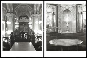 cca 1970-1980 Hamarits Zsolt: 6 db fotó és 1 db képeslap a New York kávéházról, Lukács és Gerbeaud c...