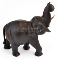 Indiai elefánt, vasfa, sérült, hiányos (egyik agyara hiányzik), m: 31,5 cm, h. 27 cm