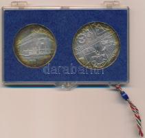 1974. 50Ft Ag "50 éves az MNB" + 100Ft Ag "50 éves az MNB" plasztik tokban T:BU ...