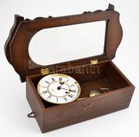 Ingás, falióra, működőképes, kulccsal, 45x25x15 cm