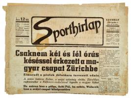 Több száz darab hiányos 1945 előtti sportújság, cikkek, kivágások