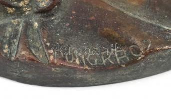 Pongrácz (Popper) B. Szigfrid (1872-1929): Jézus. Bronz, jelzett, 15x12 cm