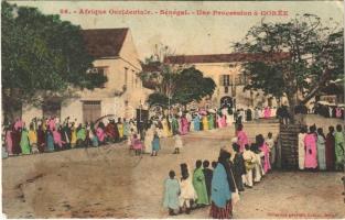 Gorée, Une Procession / procession (wet damage)