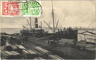 1928 Liepaja, Liepoja, Libau; port, quay, steamship. TCV card (EK)