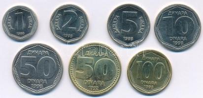 Jugoszlávia 1992-1993. 1D-50D (7xklf) T:1-,2 Yugoslavia 1992-1993. 1 Dinar - 50 Dinara (7xdiff) C:AU,XF