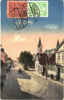 1930 Liepaja, Liepoja, Libau; street view, tram, shop. TCV card (EK)