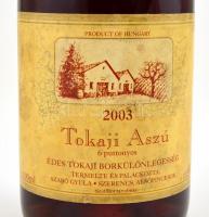 2003 Tokaji Aszú 6 puttonyos, bontatlan palack édes fehérbor, Szerencs, Szabó Gyula, 0,5 l