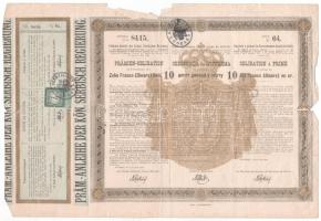 Szerb Királyság / Belgrád 1888. "Államkötvény arany 10Fr-ról" Osztrák-Magyar 7kr-os bélyeggel, bélyegzésekkel T:III szakadások Kingdom of Serbia / Belgrade 1888. "State Bond about 10 Gold Francs" with Austro-Hungarian 7 Kreuzer stamp and cancellations C:F tears