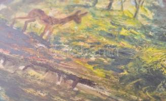 Klie Zoltán (1897-1992): Őzike ("Erdő"). Olaj, papír. Jelezve jobbra lent (Klie). Hátoldal...