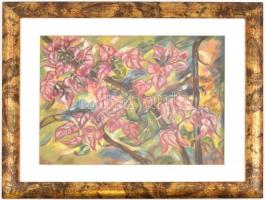 Diener Dénes Rudolf (1889-1956): Virágok. Pasztell, papír, jelzett, üvegezett fa keretben, 29,5×39,5...