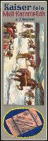 Kaiser-féle Mell-karamellák, régi könyvjelző, litográfia, papír, 15x5 cm