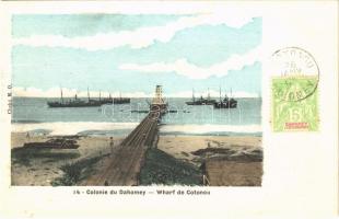 Cotonou, Wharf / pier, steamships, coast